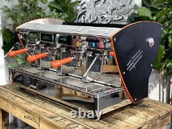Orchestrale Etnica 3 Group Black & Orange Espresso Coffee Machine Commercial