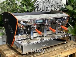 Orchestrale Etnica 3 Group Black & Orange Espresso Coffee Machine Commercial