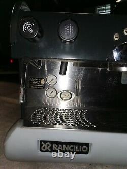 Rancilio 2-group commercial espresso/cappuccino coffee machine with knock box