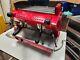 Red Gaggia Gd Compact 2 Group Commercial Coffee Machine With Red Mazzer Grinder