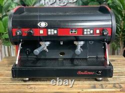 San Marino Lisa 2 Group Red & Black Espresso Coffee Machine Custom Commercial Ca