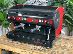 San Marino Lisa 2 Group Red & Black Espresso Coffee Machine Custom Commercial Ca