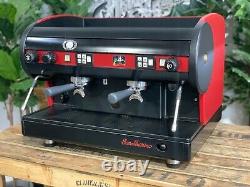 San Marino Lisa 2 Group Red & Black Espresso Coffee Machine Custom Commercial Ca