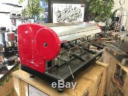 San Marino Lisa 3 Group Red Espresso Coffee Machine Commercial Showroom Cafe