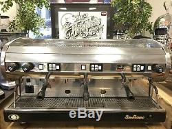 San Marino Lisa 3 Group Stainless With Black Base Espresso Coffee Machine Cafe