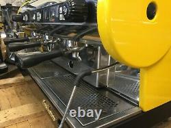 San Marino Lisa 3 Group Yellow Espresso Coffee Machine Restaurant Cafe Latte Cup