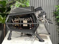 San Remo Cafe Racer 2 Group Espresso Coffee Machine Black Commercial Barista
