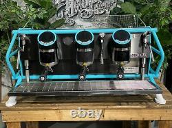 San Remo Cafe Racer 3 Group Blue & Black Espresso Coffee Machine Commercial