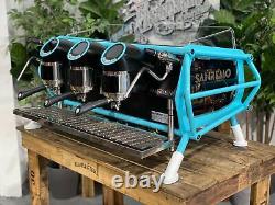 San Remo Cafe Racer 3 Group Blue & Black Espresso Coffee Machine Commercial
