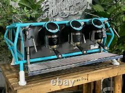 San Remo Cafe Racer 3 Group Blue & Black Espresso Coffee Machine Commercial