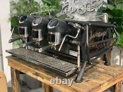 San Remo Cafe Racer 3 Group Naked Black Espresso Coffee Machine Commercial