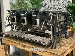 San Remo Cafe Racer 3 Group Naked Black Espresso Coffee Machine Commercial