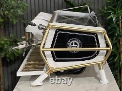 San Remo Cafe Racer 3 Group White & Gold Custom Espresso Coffee Machine Cafe