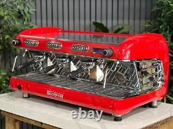 San Remo Verona 3 Group Espresso Coffee Machine Red Coffee Maker Cafe Commercial