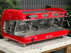 San Remo Verona 3 Group Espresso Coffee Machine Red Coffee Maker Cafe Commercial