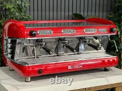 San Remo Verona 3 Group Espresso Coffee Machine Red Coffee Maker Cafe Commercial