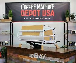 Sanremo White & Wood Cafe Racer 2 Group Commercial Espresso Machine