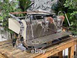 Slayer Steam Lp 2 Group White & Timber With Jug Rinser Espresso Coffee Machine