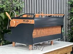 Synesso Mvp 2 Group Espresso Coffee Machine Custom Navy Blue & Brown Commercial