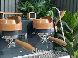 Synesso Mvp 2 Group Espresso Coffee Machine Custom Navy Blue & Brown Commercial