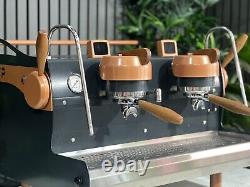 Synesso Mvp 2 Group Espresso Coffee Machine Custom Navy Blue & Brown Commercial