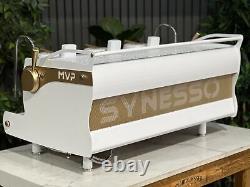 Synesso Mvp 3 Group Espresso Coffee Machine White & Gold Commercial Cafe Latte