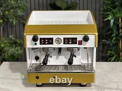 Wega Atlas Compact 2 Group Espresso Coffee Machine White & Gold Cafe Cart Van