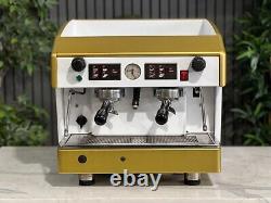 Wega Atlas Compact 2 Group Espresso Coffee Machine White & Gold Cafe Cart Van