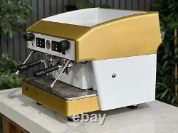 Wega Atlas Compact 2 Group Espresso Coffee Machine White & Gold Cafe Cart Van