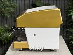 Wega Atlas Compact 2 Group Espresso Coffee Machine White & Gold Cafe Cart Van