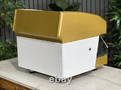 Wega Atlas Compact 2 Group Espresso Coffee Machine White & Gold Cafe Cart Van