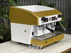 Wega Atlas Compact 2 Group Espresso Coffee Machine White & Gold Cafe Cart Van