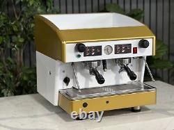 Wega Atlas Compact 2 Group Espresso Coffee Machine White & Gold Cafe Cart Van