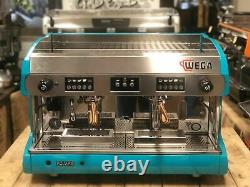 Wega Polaris 2 Group High Cup Blue Timber Handles Espresso Coffee Machine Custom