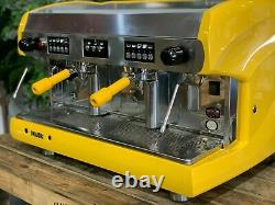 Wega Polaris 2 Group High Cup Yellow Handles Espresso Coffee Machine Custom Cafe