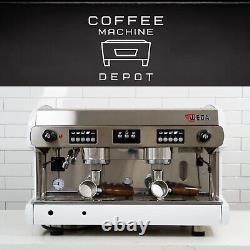 Wega Polaris 2 Group (Low Cup) Commercial Espresso Machine- White with Wood Handle