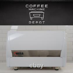 Wega Polaris 2 Group (Low Cup) Commercial Espresso Machine- White with Wood Handle