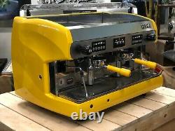 Wega Polaris 2 Group Yellow Espresso Coffee Machine Commercial Cafe Barista Cart