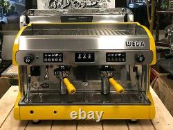 Wega Polaris 2 Group Yellow Espresso Coffee Machine Commercial Cafe Barista Cart