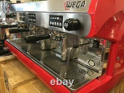 Wega Polaris 3 Group High Cup Red Espresso Coffee Machine Commercial Cafe Bar