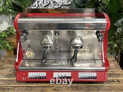 Wega Vela Low Cup 2 Group Red Espresso Coffee Machine Commercial Cafe Latte Bar