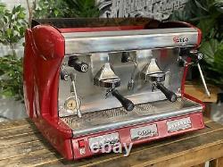 Wega Vela Low Cup 2 Group Red Espresso Coffee Machine Commercial Cafe Latte Bar