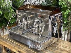 Wega Vela Vintage 2 Group Espresso Coffee Machine Chrome Commercial Cafe Latte