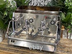 Wega Vela Vintage 2 Group Espresso Coffee Machine Chrome Commercial Cafe Latte