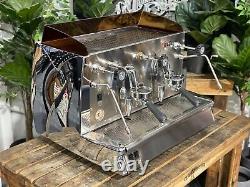 Wega Vela Vintage 2 Group Espresso Coffee Machine Chrome Commercial Cafe Latte