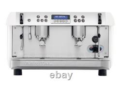 Iberital Nouvelle Machine à Café Espresso 2 Groupes Blanche Commerciale Bar à Café Latte