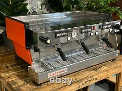 La Marzocco Linea Classic 3 Groupe Orange Espresso Coffee Machine Maker Cafe Bar