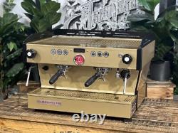 La Marzocco Linea Pb Machine à Café Espresso 2 Groupes Or et Noir Bar Commercial