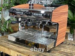 Machine à café expresso Carimali Pratica E2 2 Group en acier inoxydable et bois neuf