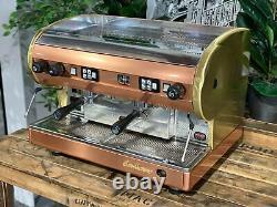 Machine à café expresso en acier inoxydable doré et bronze San Marino Lisa 2 Groupes